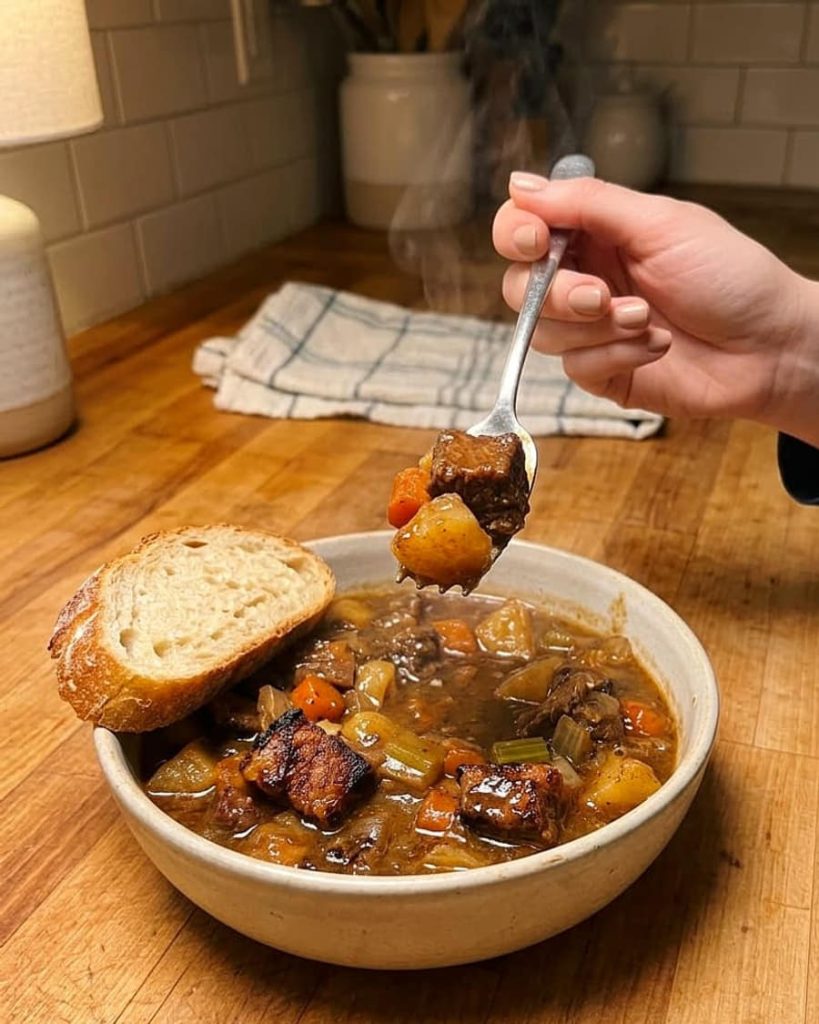 serving beef stew