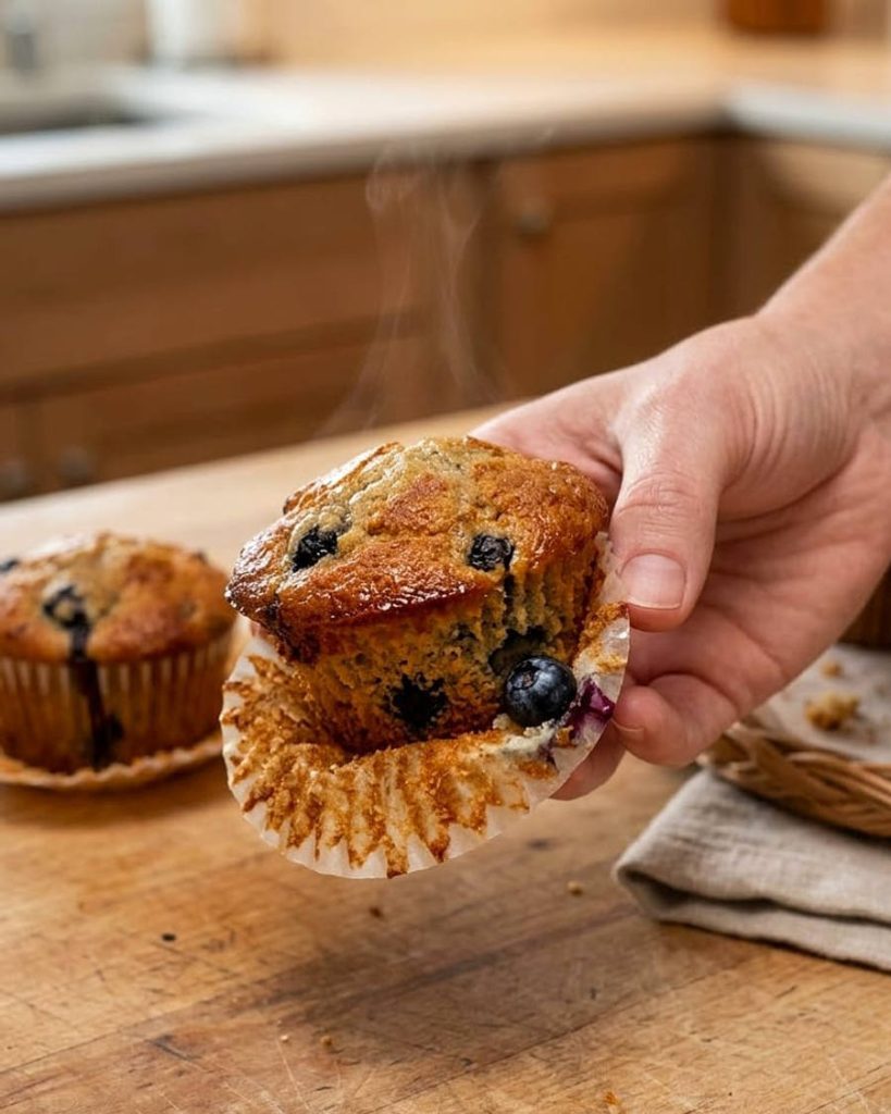 serving blueberry muffins