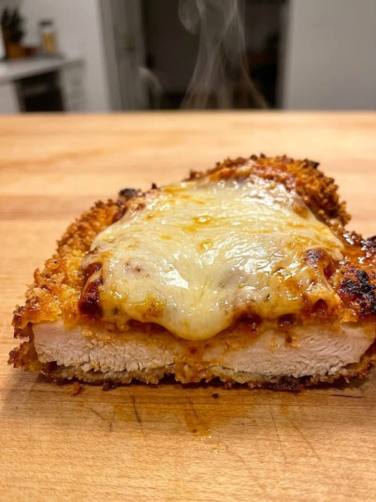 close up of chicken parmesan