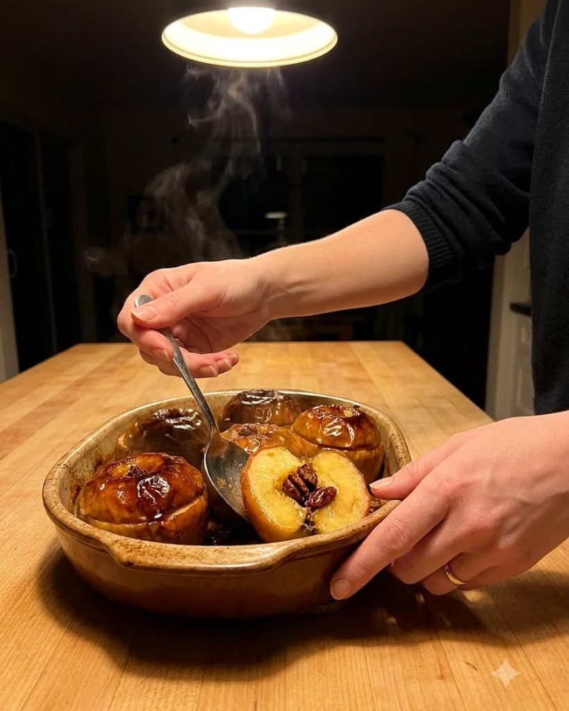 serving baked apples