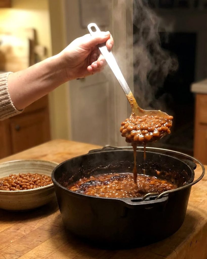 serving baked beans