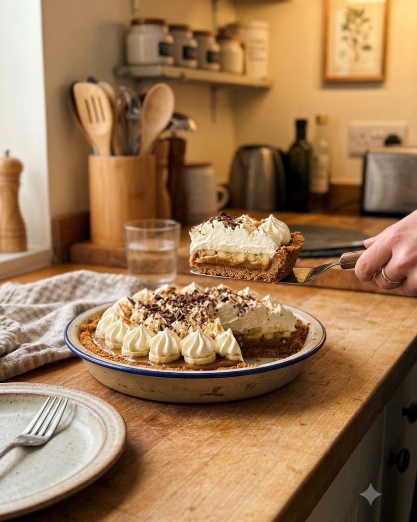 serving banoffee pie