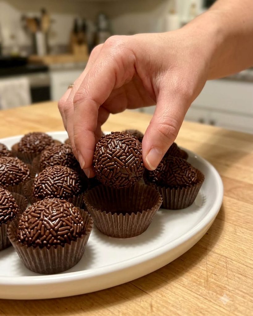 serving brigadeiro