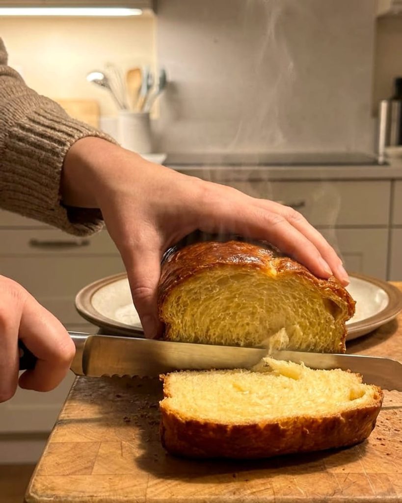 serving brioche bread
