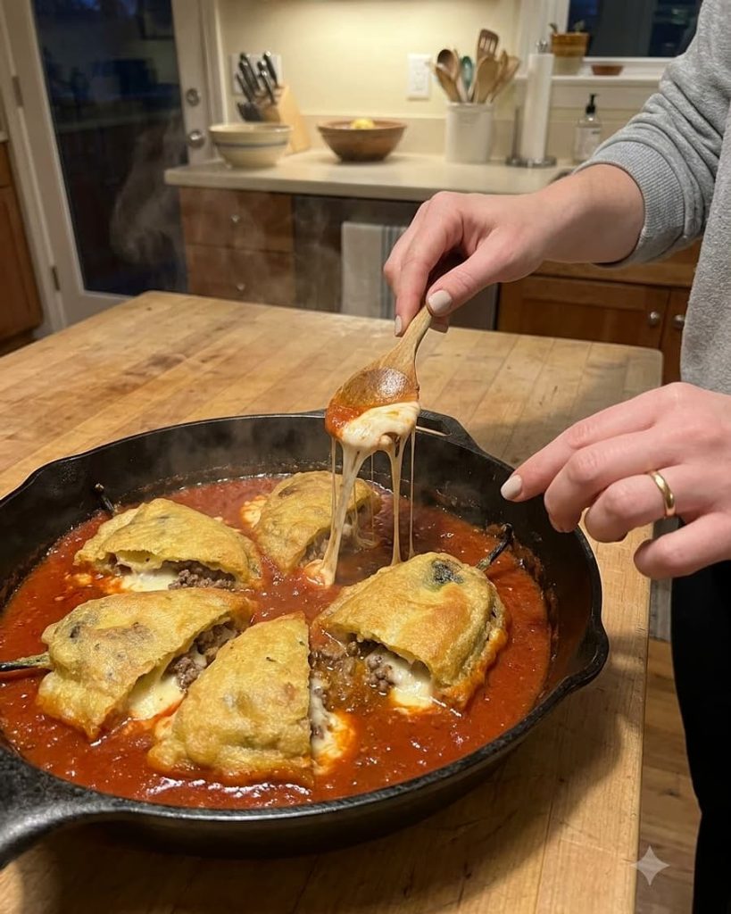 serving chiles rellenos