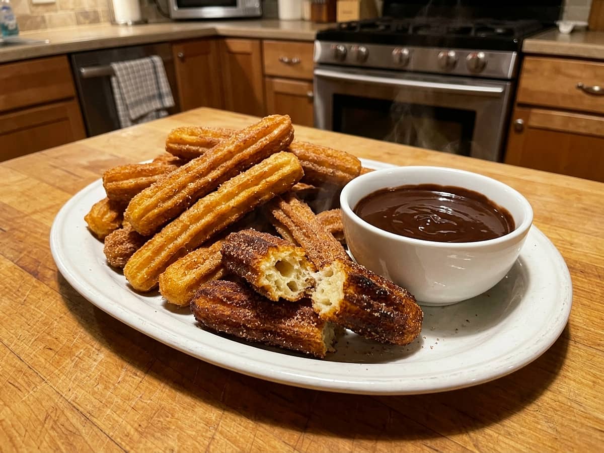 churros — Crisp Churros (with Chocolate Sauce)