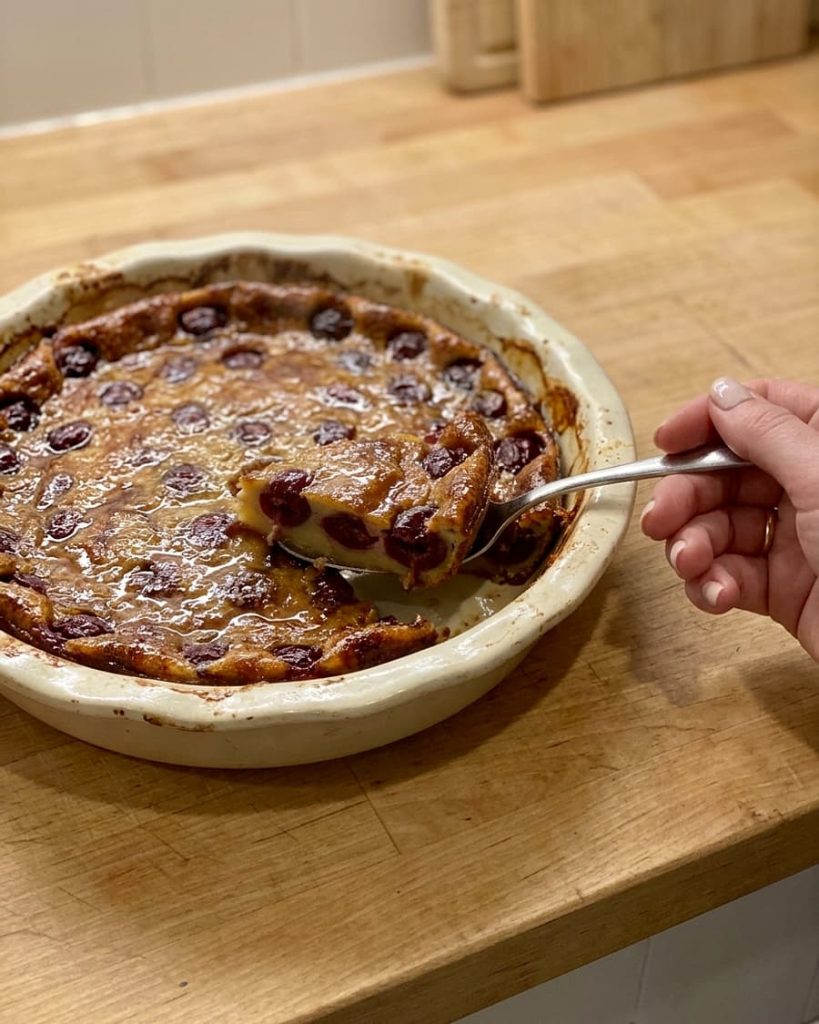 serving classic cherry clafoutis