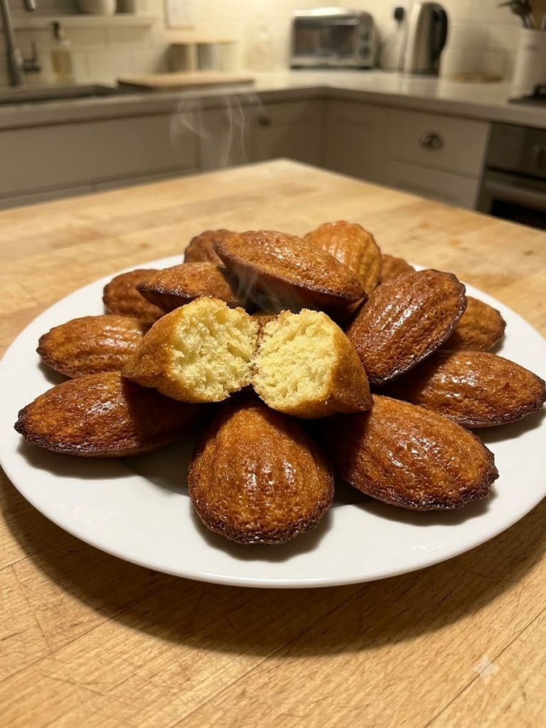 close up of classic french madeleines