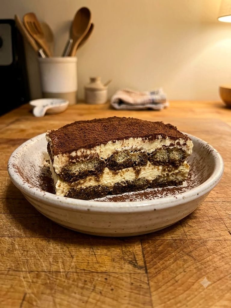 close up of classic tiramisu
