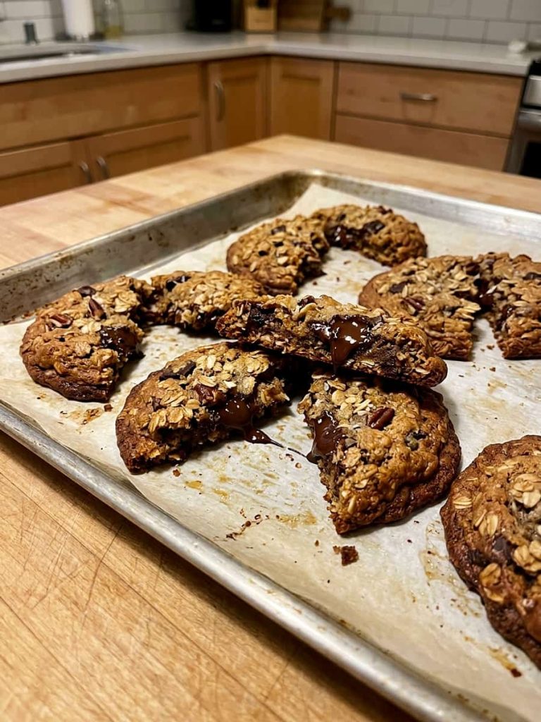 close up of cowboy cookies