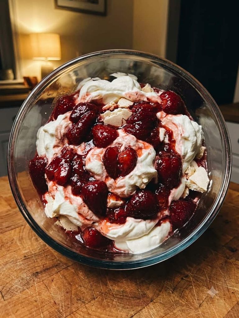 close up of easy eton mess
