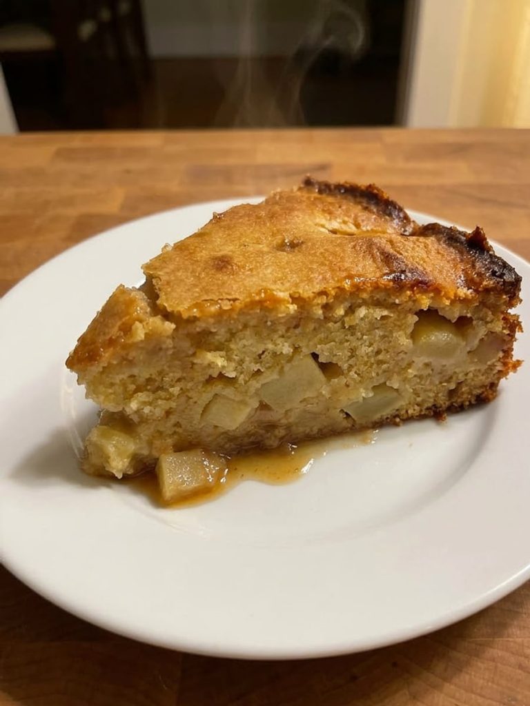 close up of french apple cake