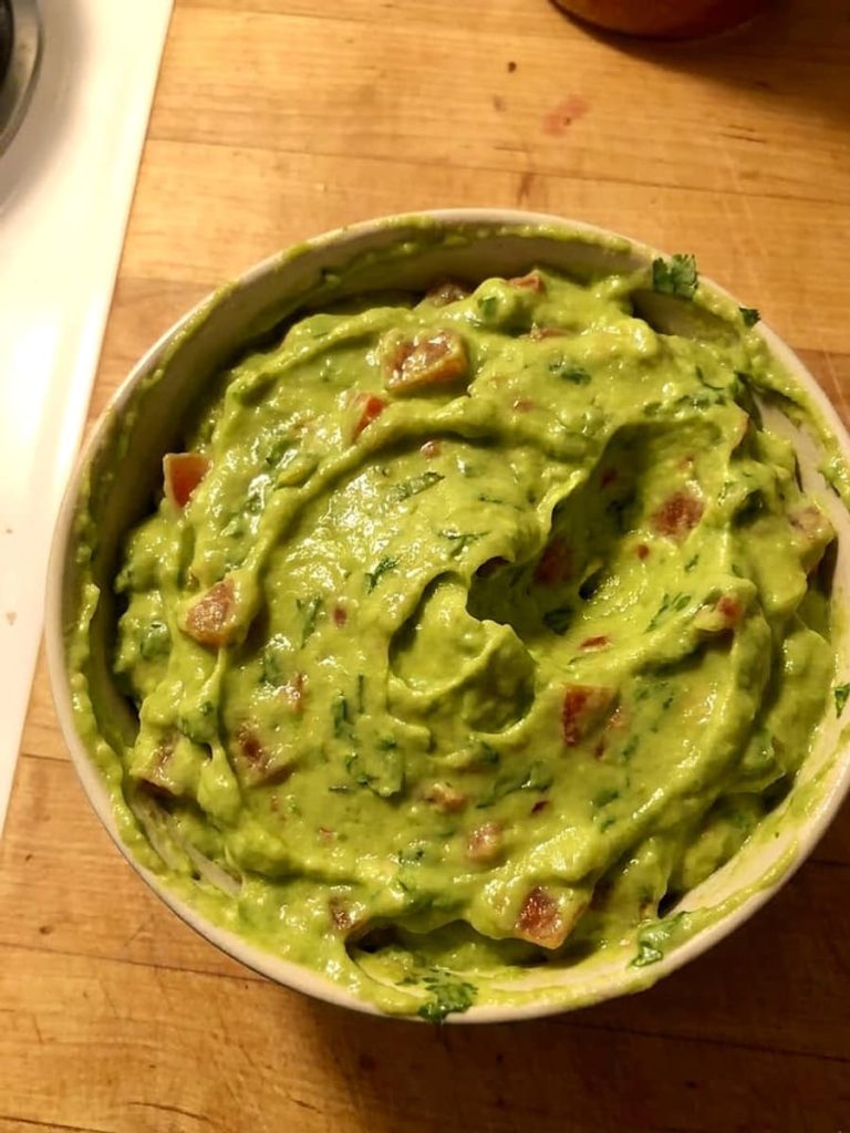 close up of guacamole