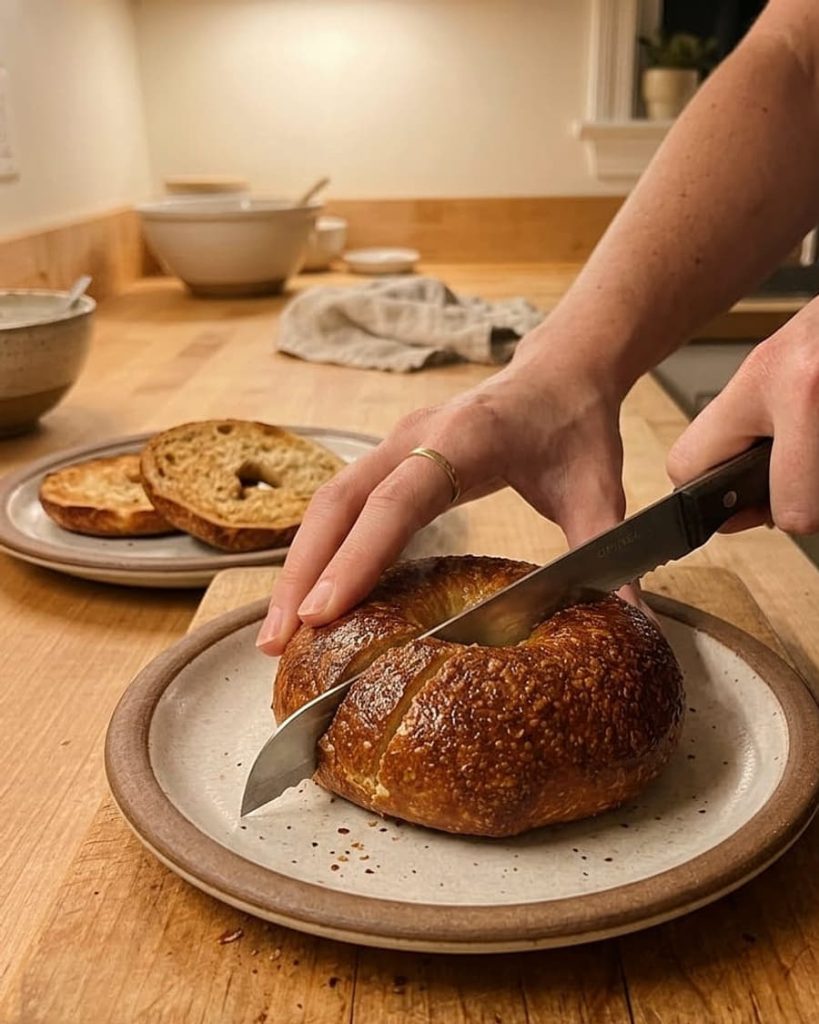 serving homemade bagels