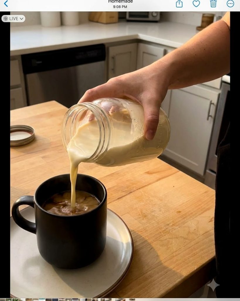 serving homemade coffee creamer