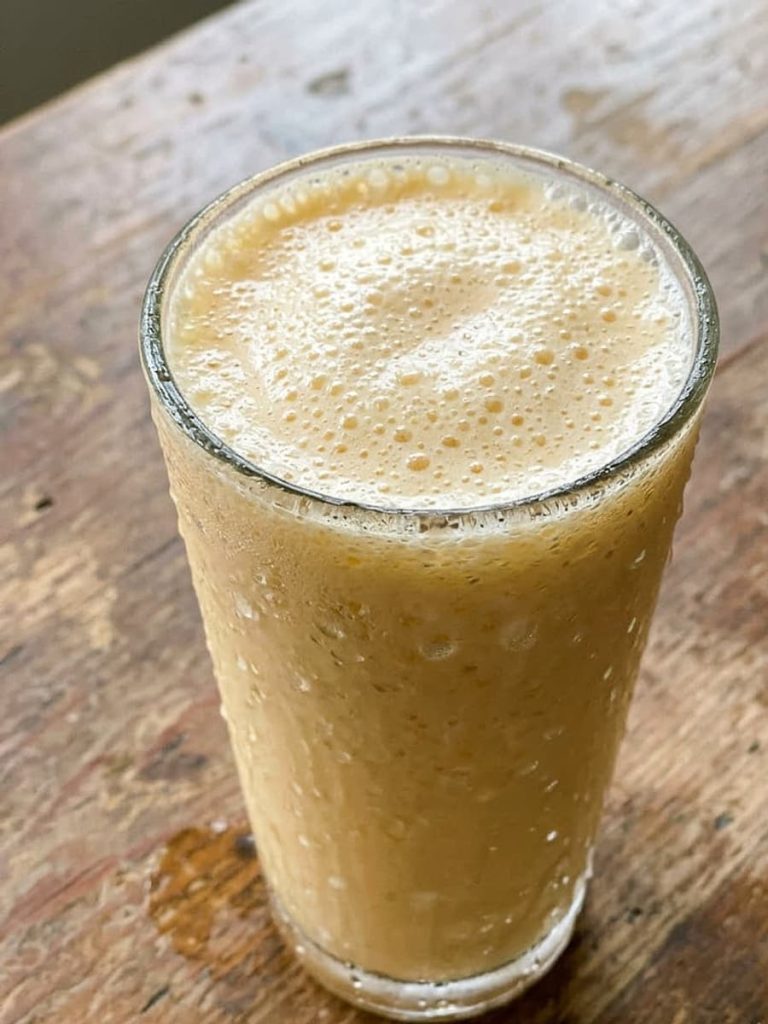 close up of homemade orange julius