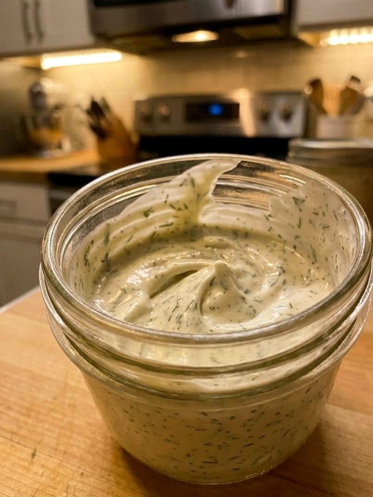 close up of homemade ranch dressing