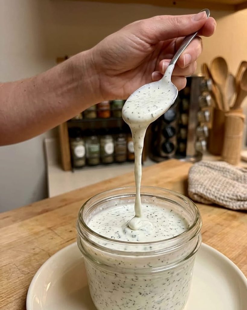serving homemade ranch dressing