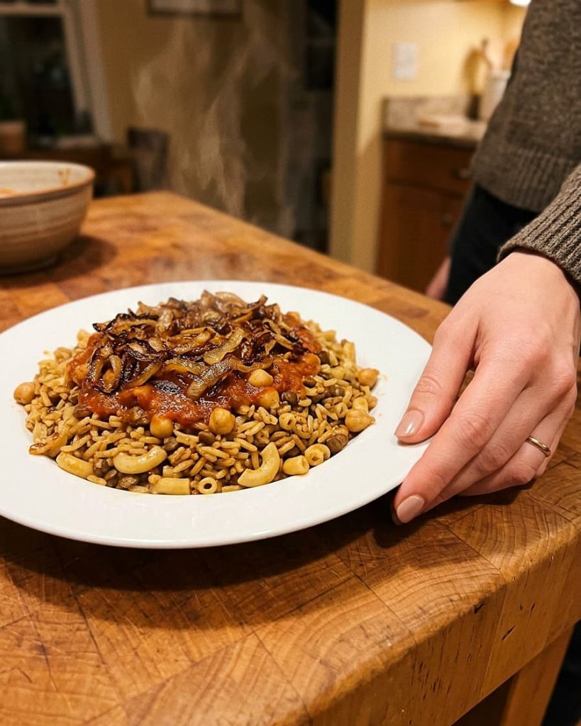 serving koshari