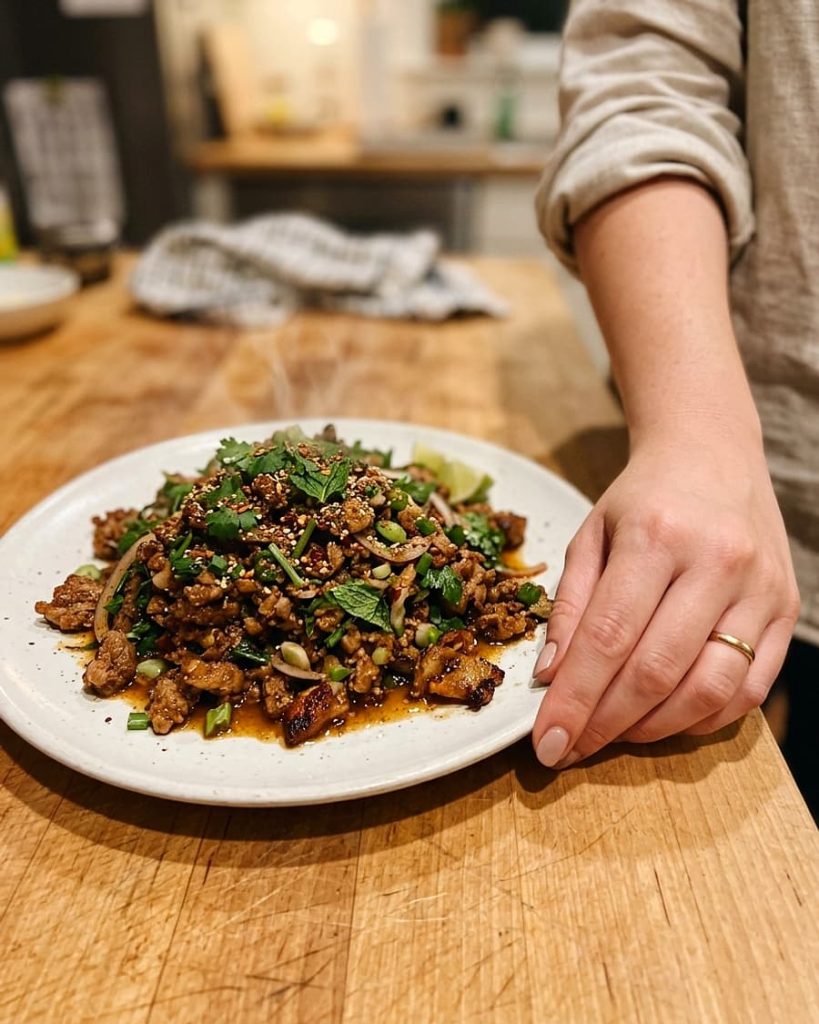 serving larb