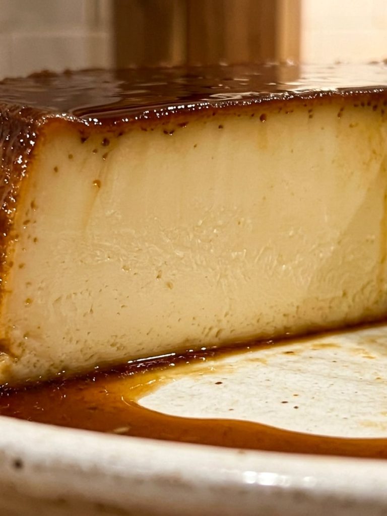 close up of mexican flan