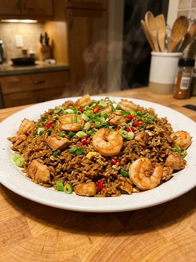 close up of nasi goreng