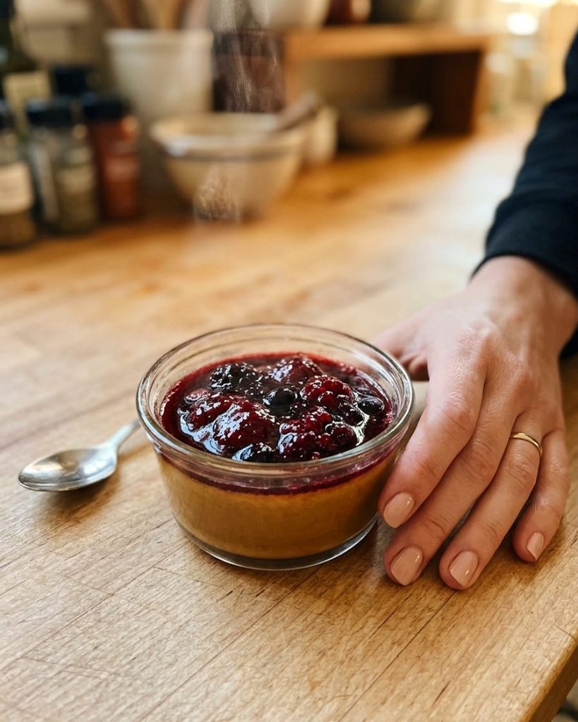 serving panna cotta