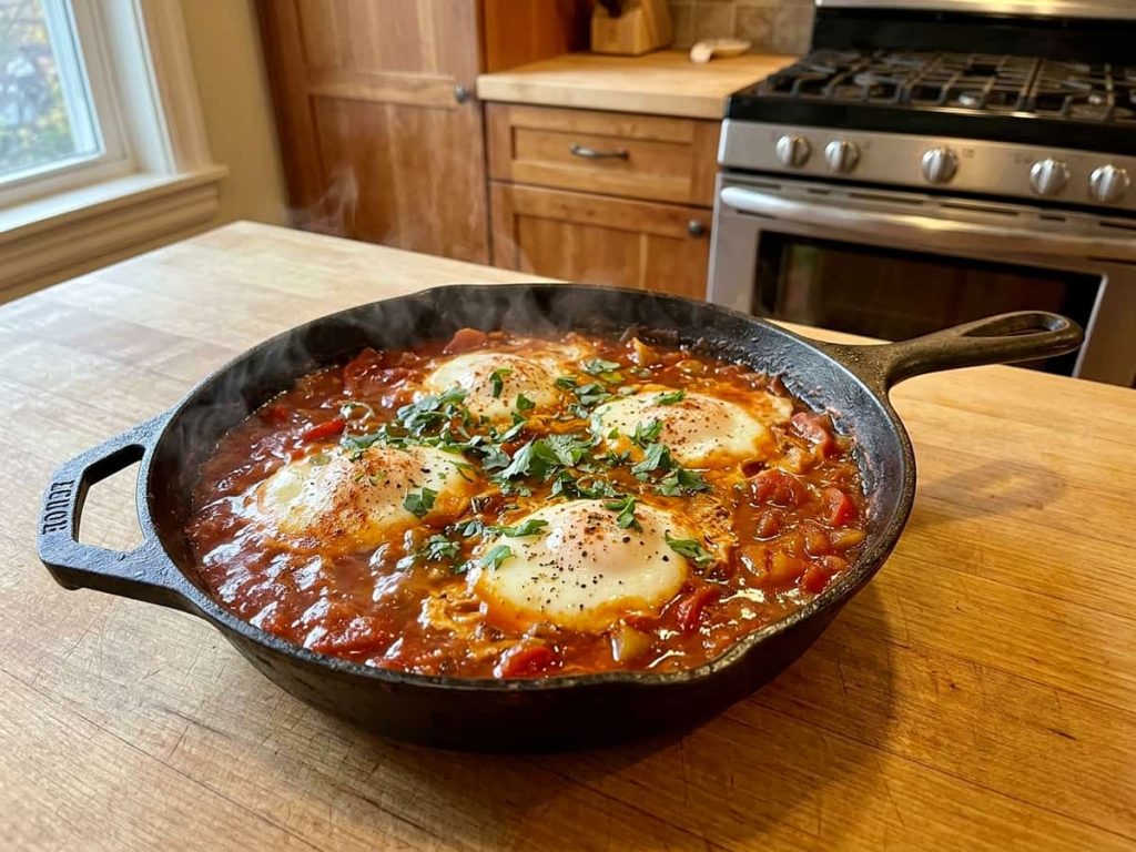 Warm Shakshuka in a Skillet