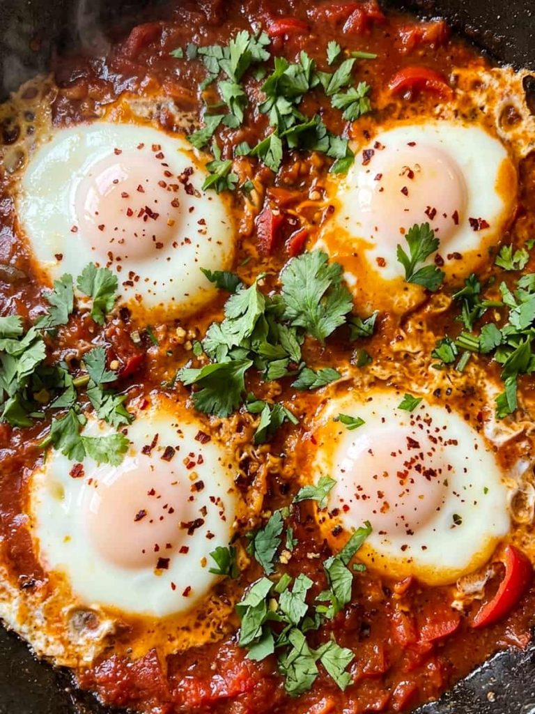 close up of shakshuka