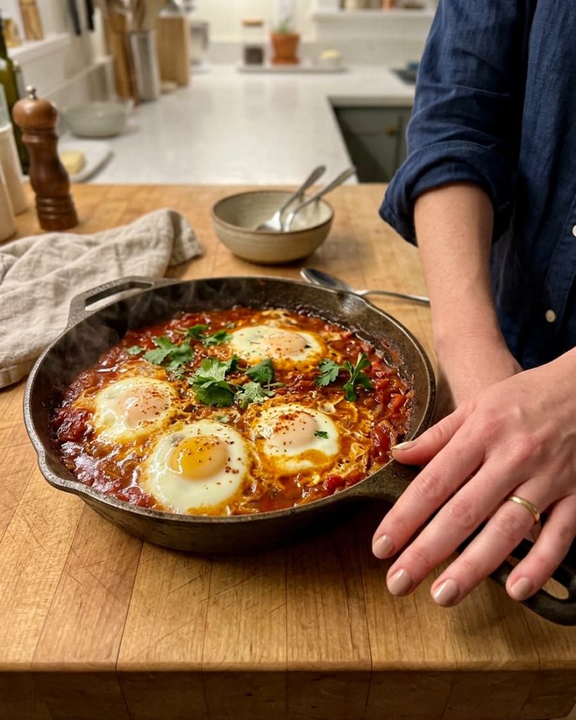 serving shakshuka