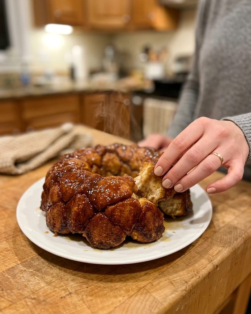 serving sticky monkey bread