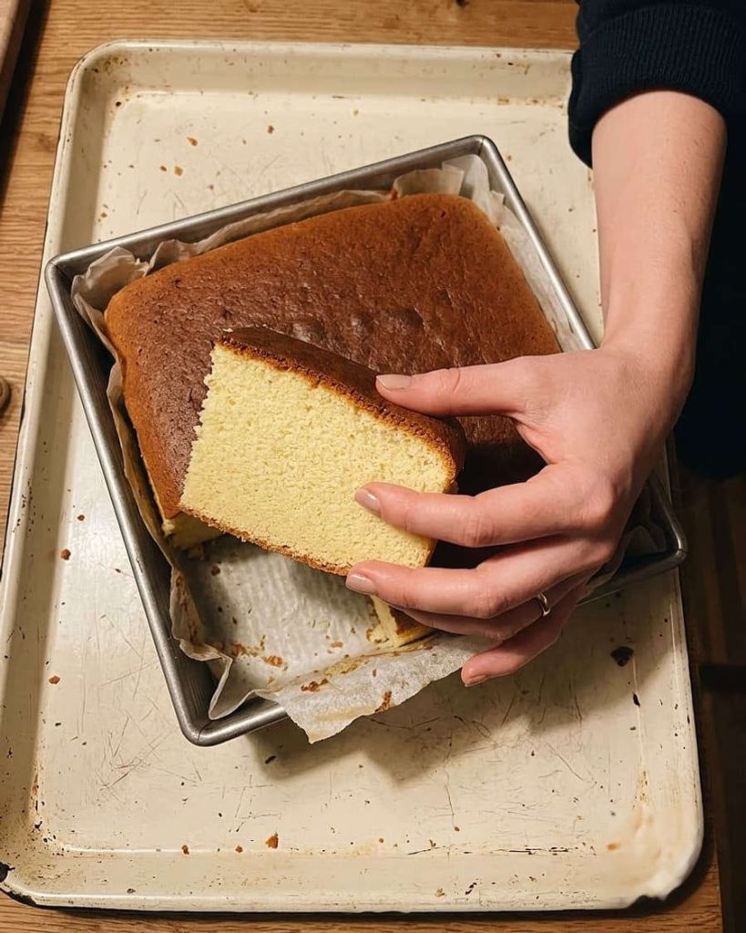 serving castella