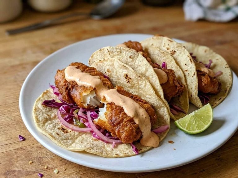 fish tacos — Crispy Fish Tacos (Beer Battered)