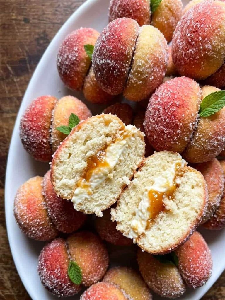 close up of italian peach cookies
