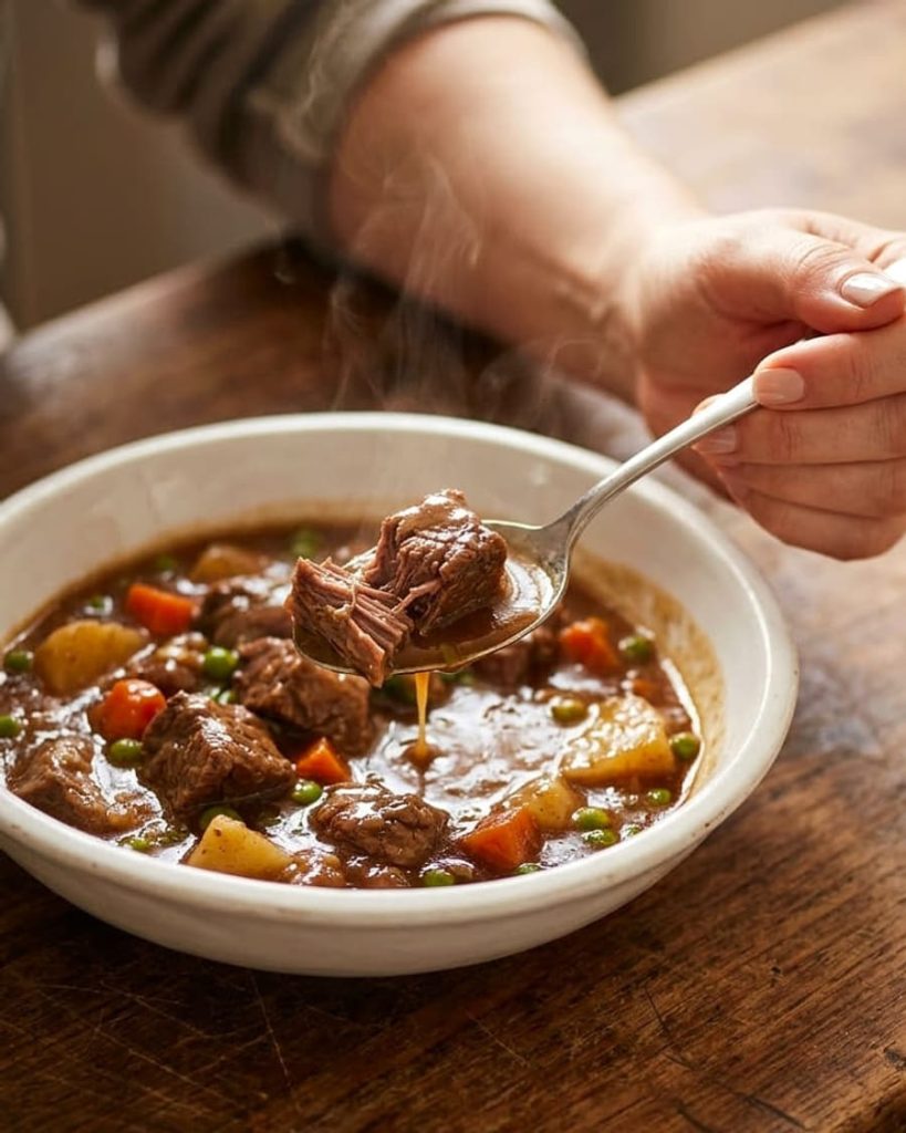 serving slow cooker beef stew