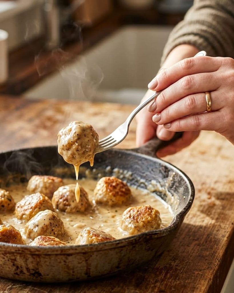 serving swedish meatballs