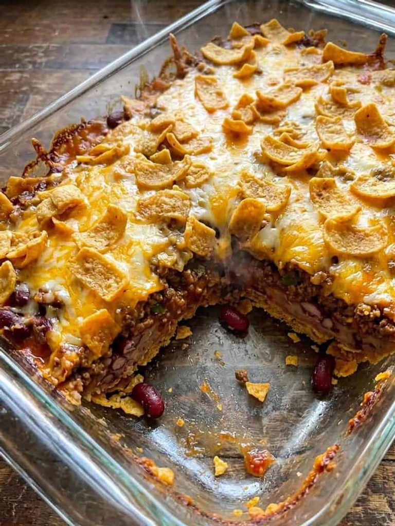 close up of taco casserole