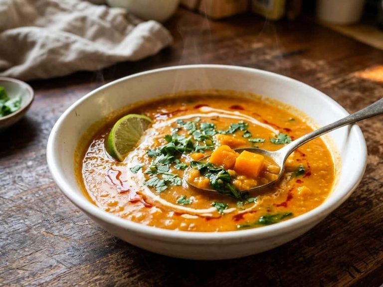 thai red lentil soup — Creamy Thai Red Lentil Soup (One Pot)