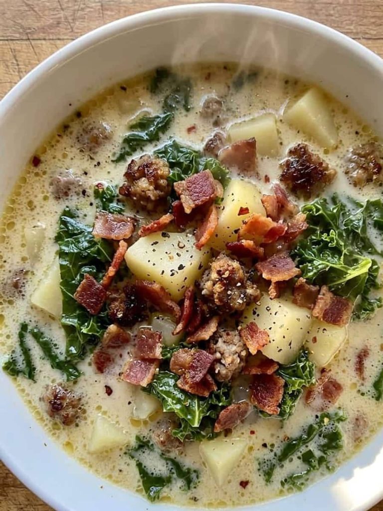 close up of zuppa toscana